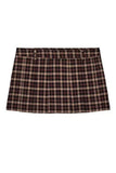 Plaid Zip-Up Mock Neck Short Set