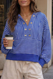 Striped Hooded Crop Sweatshirt