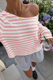 Striped Off-Shoulder Knit Top