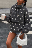 Polka Dot Knit Sweater with Scarf