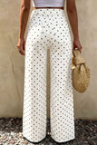 Polka Dot High-Waist Straight Jeans