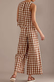 Checkered Two-Piece Pants Set