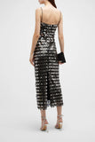 Sequin Spaghetti Strap Midi Dress