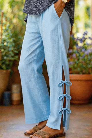 Side-Tie Casual Pants