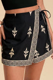 Wrap-Style Printed Skirt Shorts
