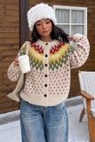 Fair Isle Knit Button-Front Cardigan