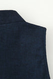 Mandarin Collar Toggle-Front Vest