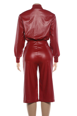 Puff Sleeve Mock Neck High-Waist Short Set