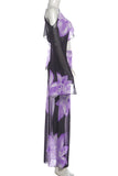 Sheer Floral Off-Shoulder Maxi Skirt Set