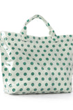 Polka Dot Structured Carryall Tote