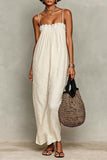 Floral Trim Spaghetti Strap Dress