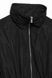 High-Collar Drawstring Waist Zip-Up Jacket