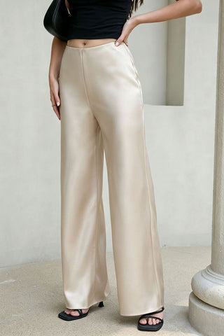 High-Waist Wide-Leg Casual Pants