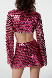 Sequin Cutout Long Sleeve Mini Dress