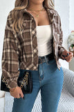 Plaid Button-Front Collared Jacket