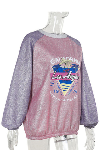 Graphic Sparkle Long Sleeve Top