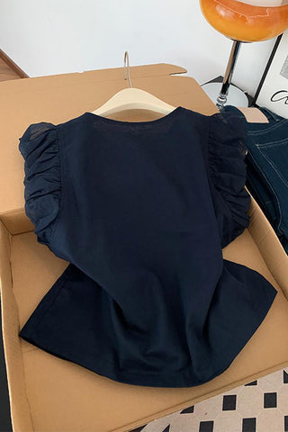 Patterned Button-Front Blouse