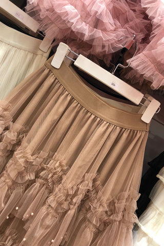 Ruffle Tiered Midi Skirt
