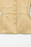 Military Collar Button-Front Jacket