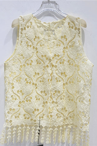 Fringe Hem Lace Vest