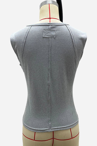 Sleeveless Ribbed Tank Top