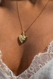 Floral Enamel Heart Locket Necklace
