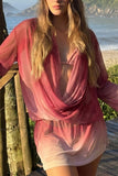 Draped Neck Skirt Set