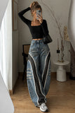 Lace Trim Barrel Jeans
