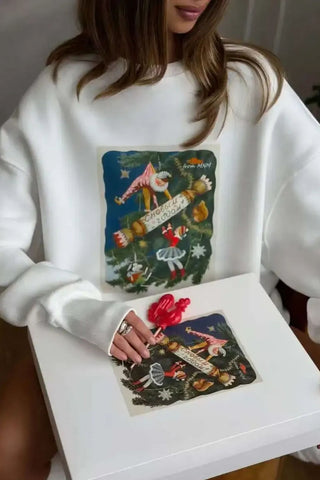 Graphic Print Crew Neck Oversized Sweatshirt