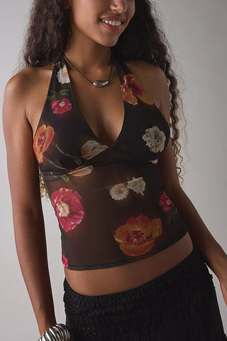 Halter-Neck Printed Camisole