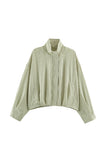 Plaid Mock Neck Long Sleeve Jacket