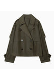 Double-Breasted Notched Lapel Trench Coat