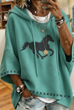 Horse Graphic Poncho Hoodie