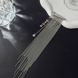 Chain Beaded Safety Pin Brooch