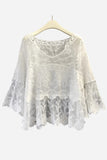 Lace Trim Flowy Blouse