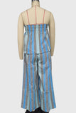 Strapless Striped Pants Set