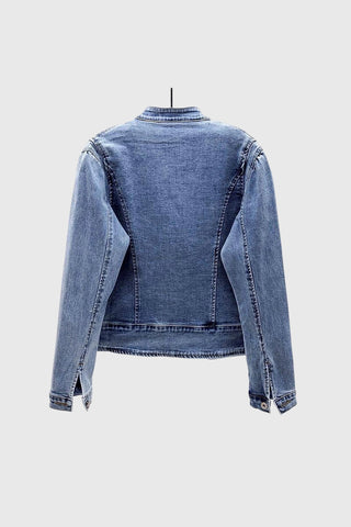 Butterfly Frog Button Denim Jacket