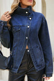 Stand Collar Asymmetric Button-Front Jacket