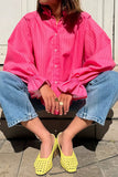 Striped Ruffle Cuff Button-Front Shirt