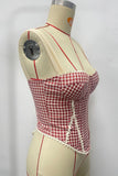 Gingham Off-Shoulder Corset Top