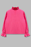 Striped Ruffle Cuff Button-Front Shirt