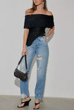 Off-Shoulder Ruffle Lace Top