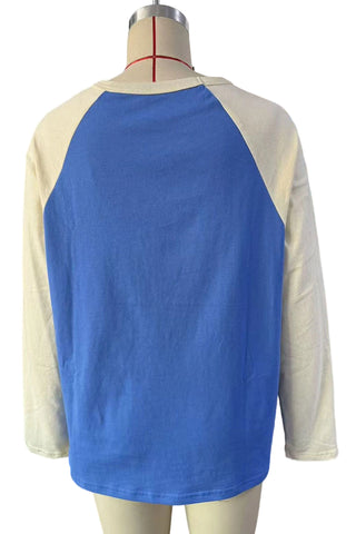 Colorblock Crew Neck Long Sleeve T-Shirt
