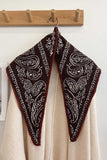 Paisley Print Knit Triangle Scarf