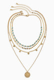 Disc Turquoise Layered Necklace