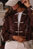 Floral Lace Toggle Front Bomber Jacket