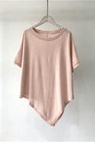 Asymmetrical Hem Crew Neck T-Shirt