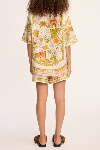 Boho Print Shirt and Shorts Set