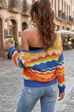 Colorblock Chevron Knit Cardigan