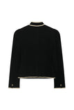 Contrast Trim Mock Neck Cropped Jacket